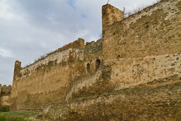 Eptapyrgio кріпосні стіни у верхнє місто Салоніки — стокове фото