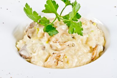 mantarlı risotto kase.