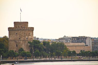 The white tower at Thessaloniki city in Greece clipart