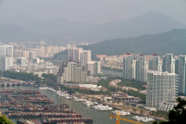 Китай остров Хайнань, город Санья вид с воздуха — стоковое фото