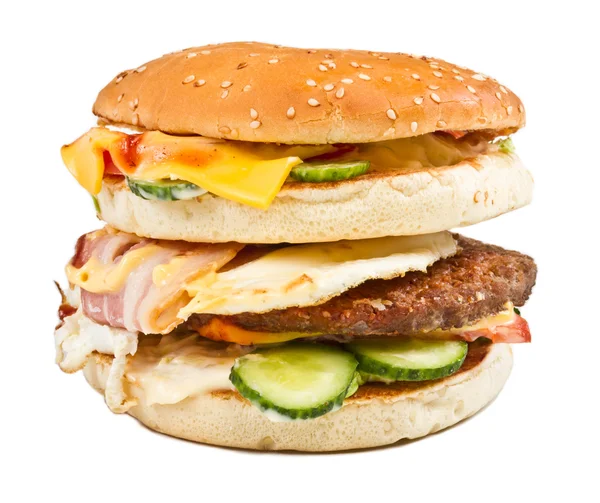 Hamburger απομονωμένο σε λευκό — Φωτογραφία Αρχείου