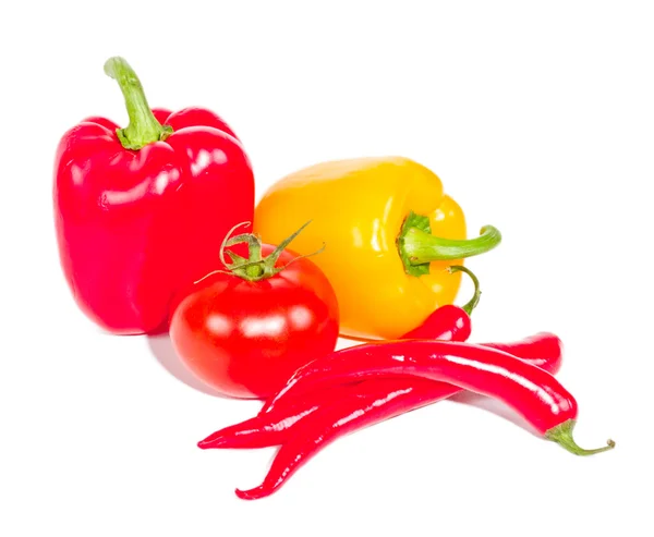 Tomaten, Paprika und Chili — Stockfoto