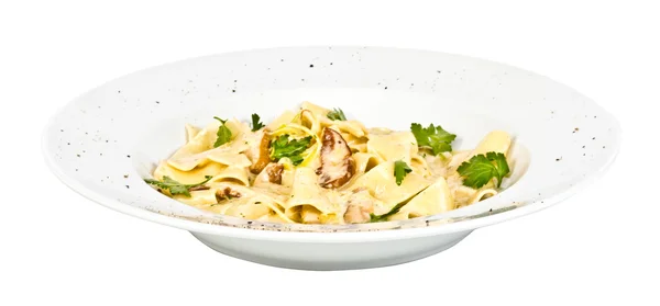 Pasta met champignons en Parmezaanse kaas — Stockfoto