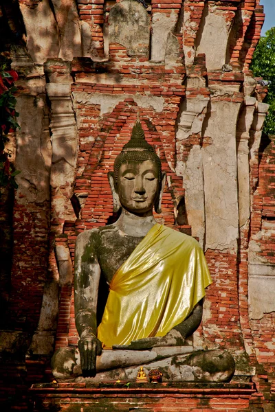 佛雕像-大城、 泰国 — 图库照片