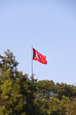 Türk bayrağı bayrak direği. Türkiye. Akdeniz