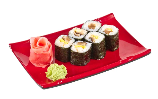 Rolki sushi wykonane z grzybów — Zdjęcie stockowe