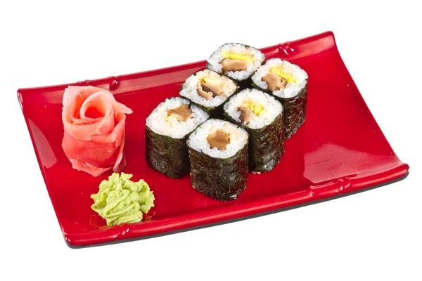 Sushi rolt gemaakt van paddenstoel — Stockfoto