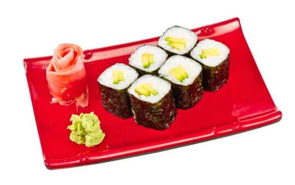 stock image Japan vegetarian roll with avocado