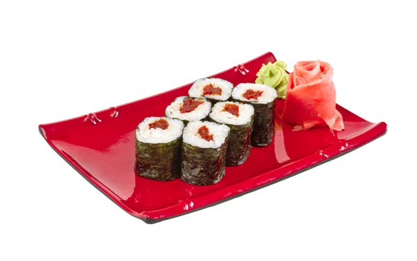 Japan vegetarian roll with tomato — Stock Photo, Image