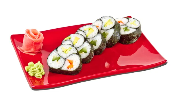 Japan vegetarian roll with vegetables — Stock Photo, Image