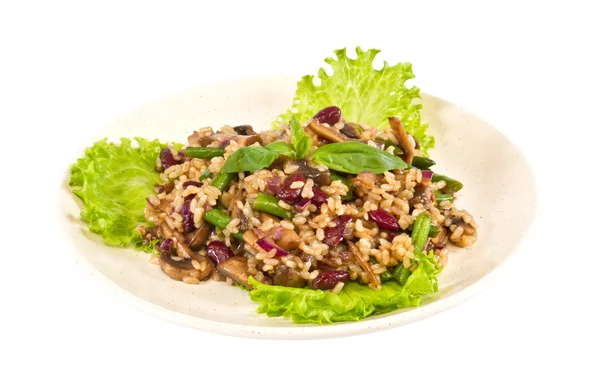 Mantar ile lezzetli pirinç — Stok fotoğraf