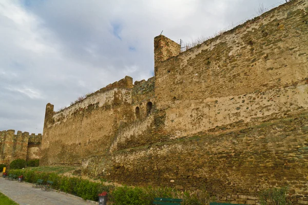 Eptapyrgio a felső város a Thesszaloniki erődített fal — Stock Fotó