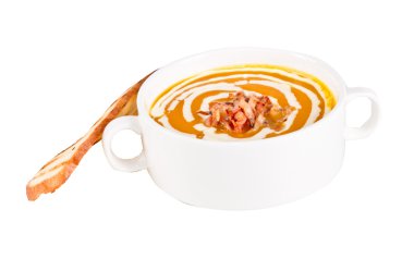 pastırma ve korku ile kabak çorbası