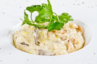 mantarlı risotto kase.