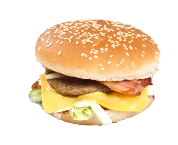 Hamburger απομονωμένο σε λευκό — Φωτογραφία Αρχείου
