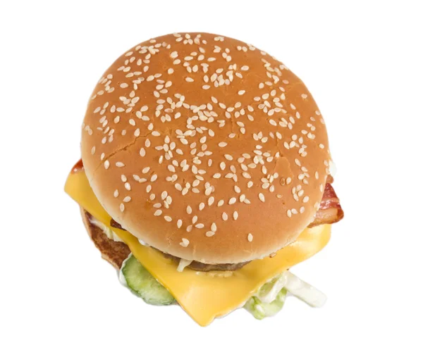 Hamburger isolato su bianco — Foto Stock