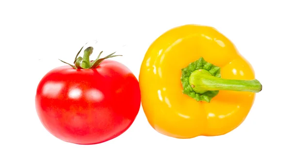 Pomidor z Żółta papryka słodka — Zdjęcie stockowe