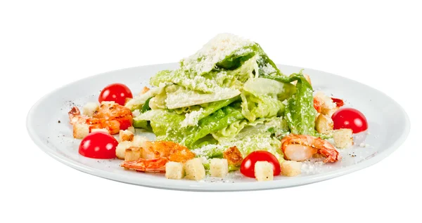 Caesar salade met garnalen — Stockfoto