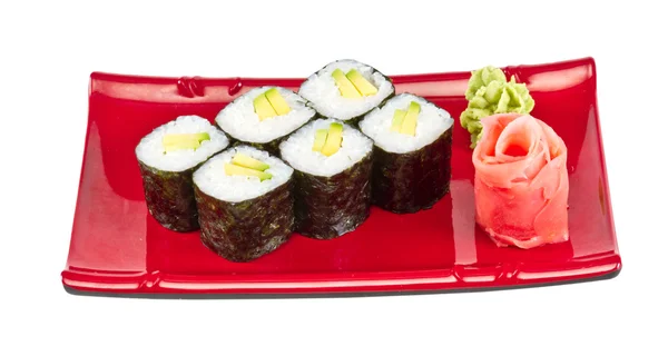 Japan vegetarian roll with avocado — Stock Photo, Image