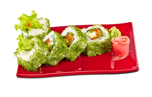 Rotolo vegetariano giapponese con aneto e verdure — Foto Stock