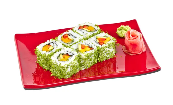 Japan vegetarian roll with dill vegetables — Stock Photo, Image