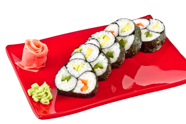Japan vegetarian roll with vegetables — Stock Photo, Image