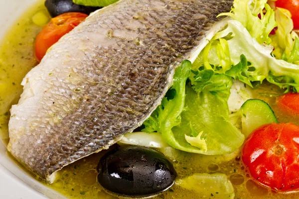 stock image Fish soup with dorado and vegetables