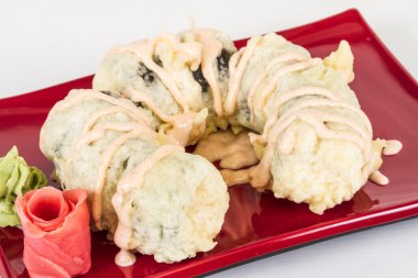 Japon mutfağı-Tempura Maki Sushi (Deep Fried sa ve yapılan rulo