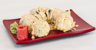 Japon mutfağı-Tempura Maki Sushi (Deep Fried sa ve yapılan rulo