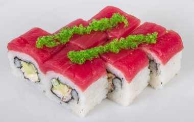 Maki sushi - rulo Yengeç, avokado, salatalık içinde yaptı. taze