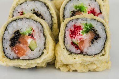 Japon mutfağı-Tempura Maki Sushi (Deep Fried sa ve yapılan rulo