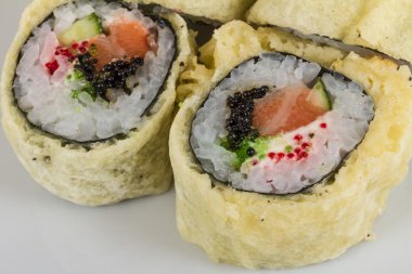 Japon mutfağı-Tempura Maki Sushi (Deep Fried sa ve yapılan rulo