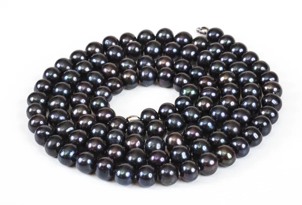 stock image Closeup of a black pearl necklace