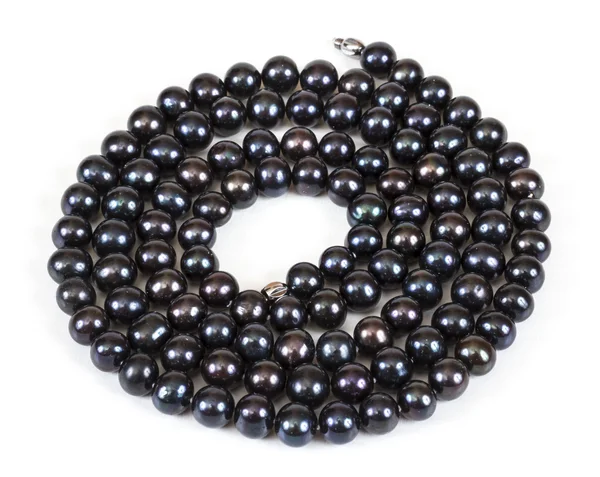 stock image Closeup of a black pearl necklace