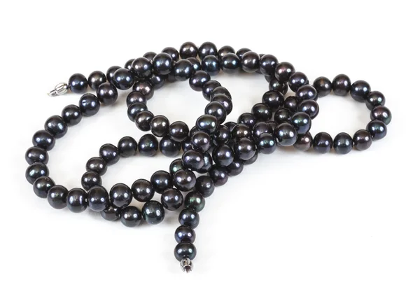 Stock image Closeup of a black pearl necklace