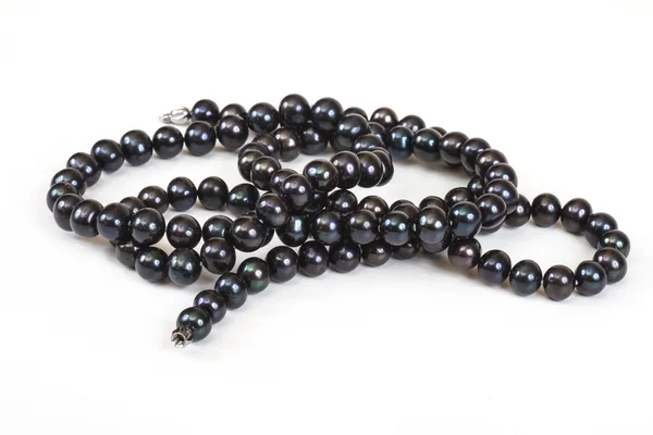 stock image Closeup of a black pearl necklace