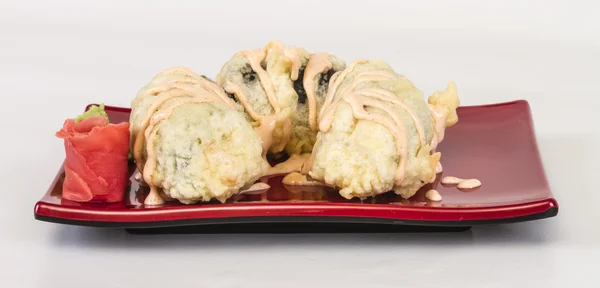日本料理-天ぷら巻き寿司 (深い揚げロール製 sa の — ストック写真