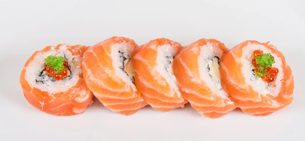 Japon suşi geleneksel Japon food.roll somon, yeniden yaptı. — Stok fotoğraf