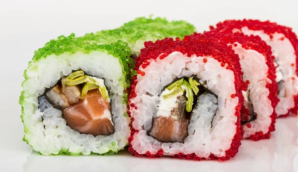 tobiko baharatlı maki sushi - sıcak rulo tobiko çeşitli tip (