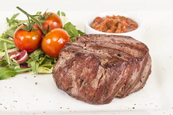 Grilled Beef Steak Isolated On a White Background — Stock Photo, Image