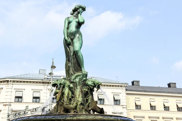 Havis Amanda - estatua de fuente femenina desnuda en la Plaza del Mercado — Foto de Stock