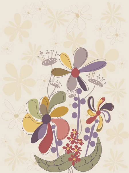 Garden Flowers Pattern Background — Stock Vector
