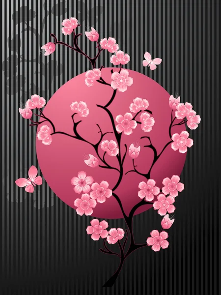 Cerejeira florescente — Vetor de Stock