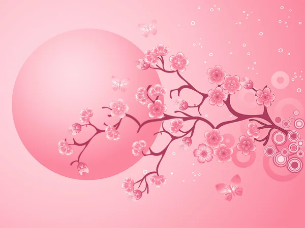 Fiori di ciliegio rosa Sakura — Vettoriale Stock