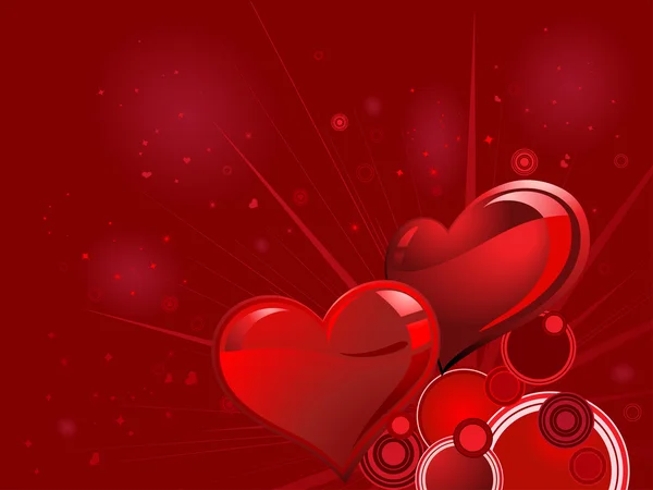 Aftelkalender voor Valentijnsdag, donkere rode achtergrond — Stockvector
