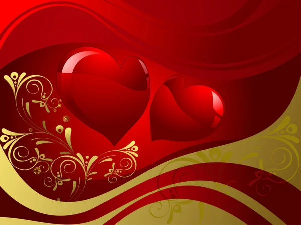 Formas rojas abstractas de los corazones — Archivo Imágenes Vectoriales