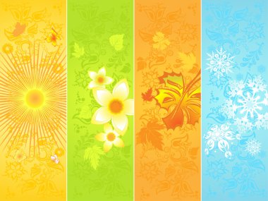 Seasonal backgrounds, four banner clipart