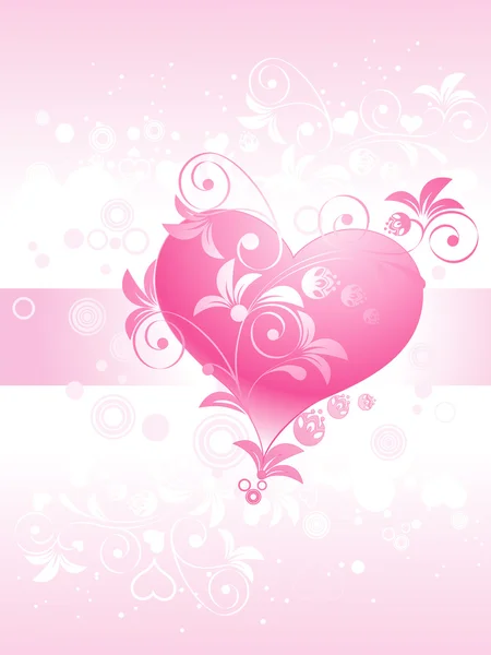 Valentin abstrait, fond rose — Image vectorielle
