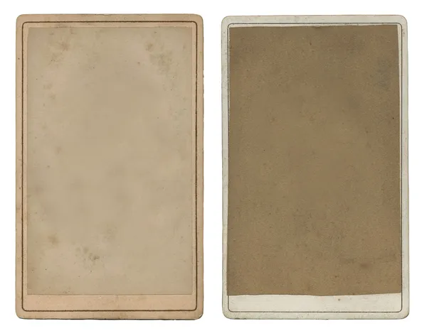 Isolated Old pasteboard card with frame on white background — Stock Photo, Image
