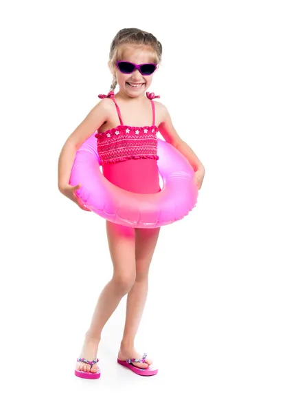Klein meisje in zwemkleding — Stockfoto